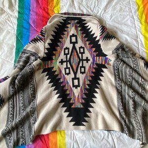Small Northern Angel Boho Aztec Rainbow Sweater